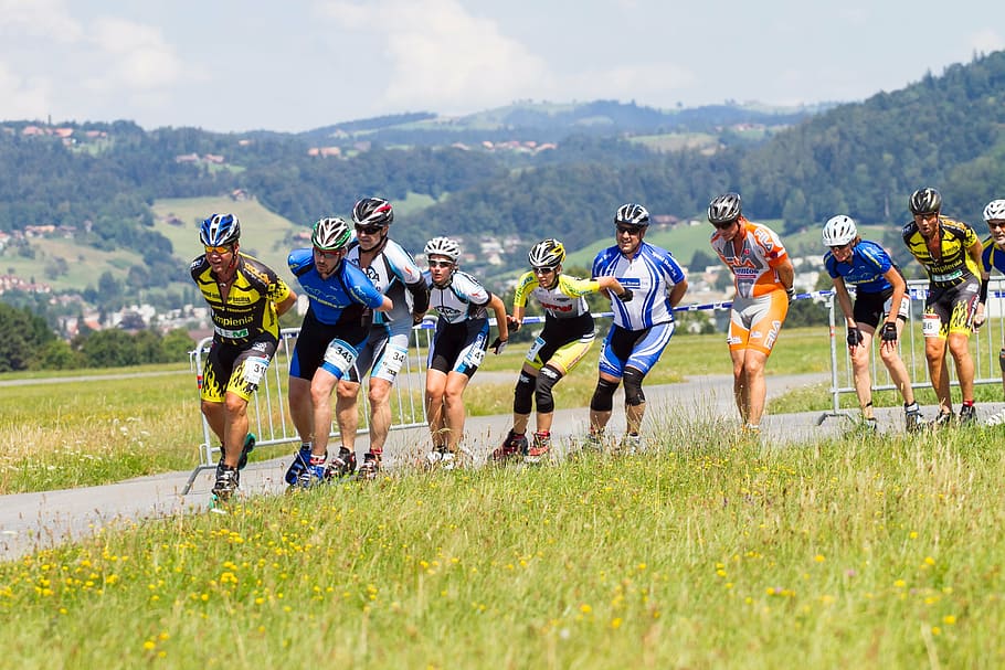 Inline Skating, Inline Race, Roller Skating, Competition, - Roller Skating Race - HD Wallpaper 