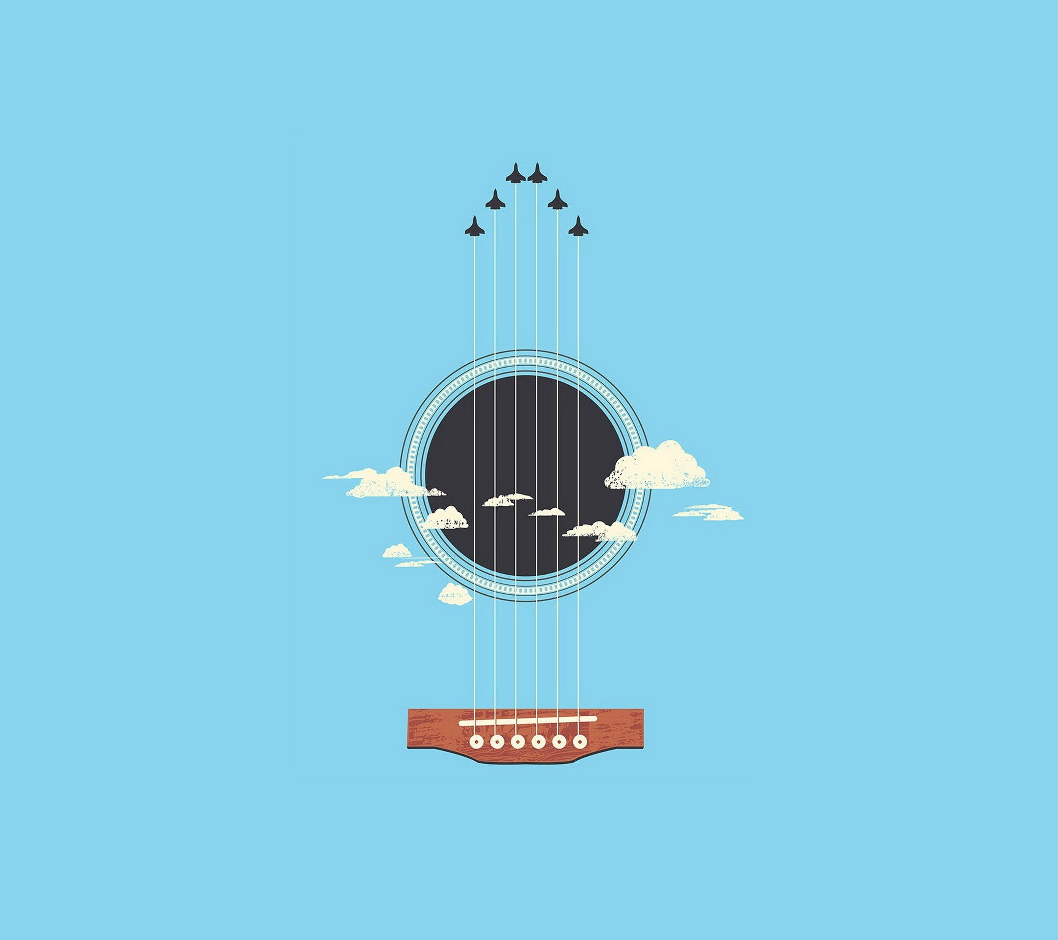 Guitar Negative Space - HD Wallpaper 