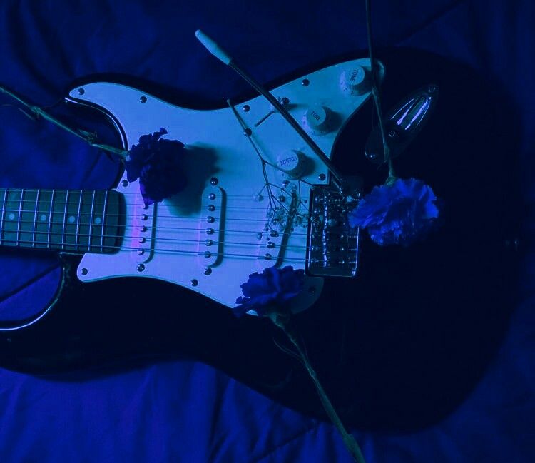 Blue Guitar Aesthetic - HD Wallpaper 