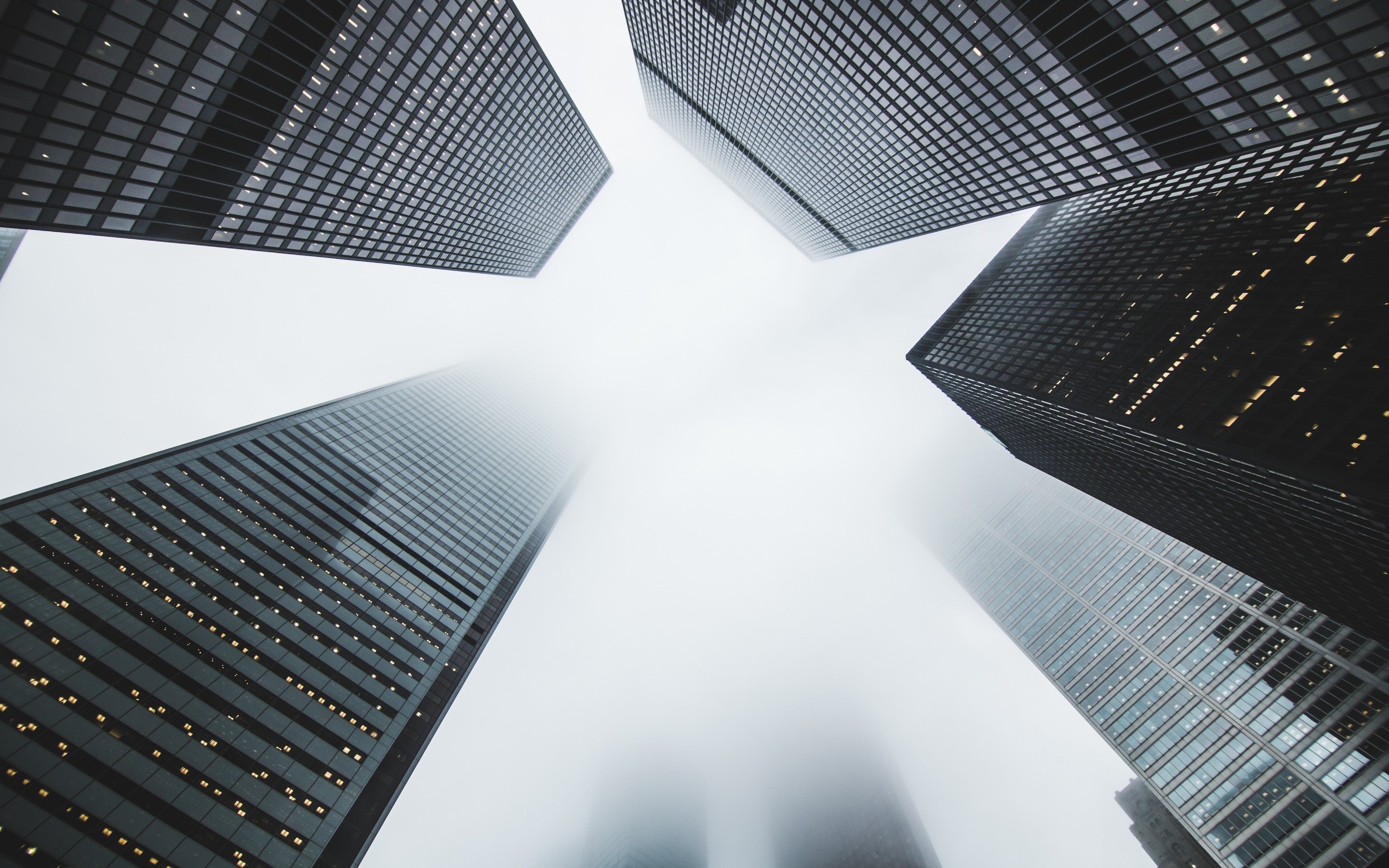 Business Centers, Skyscrapers, Tower, High Building, - City Buildings Looking Up - HD Wallpaper 