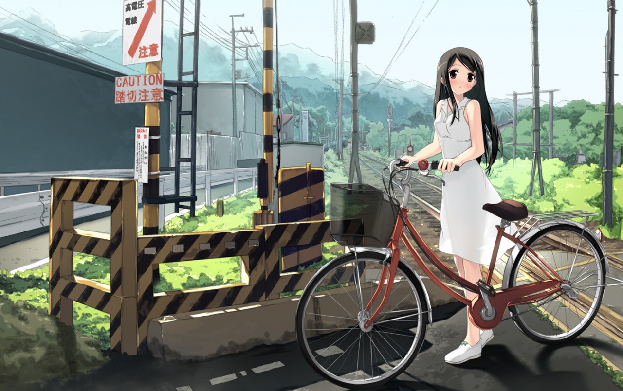 Anime Babe Wallpapers - Anime Girl Anime Bicycle - 1280x804 Wallpaper -  