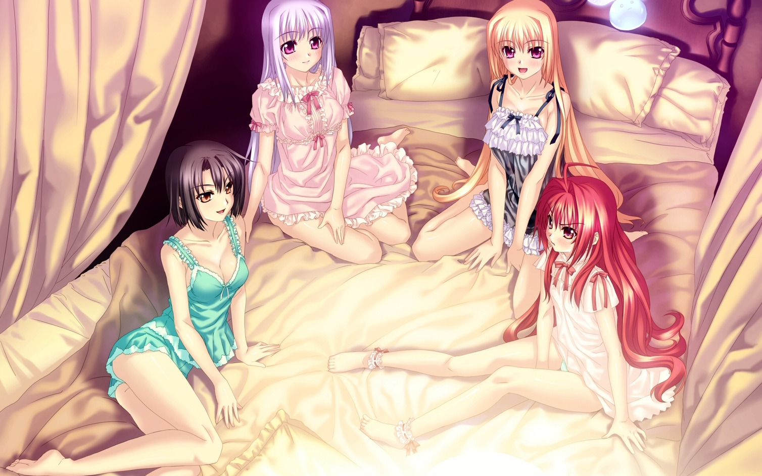 Sexy Anime Girls Harem - HD Wallpaper 