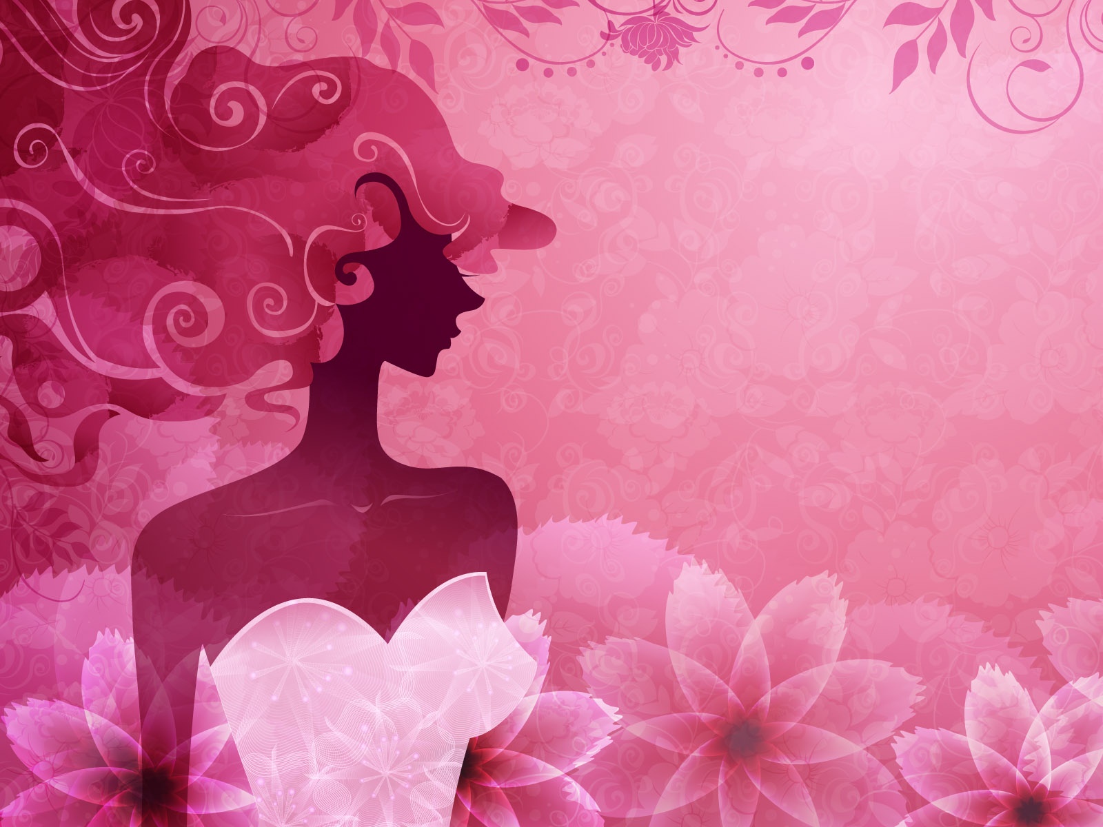 Pink Lady Background - HD Wallpaper 