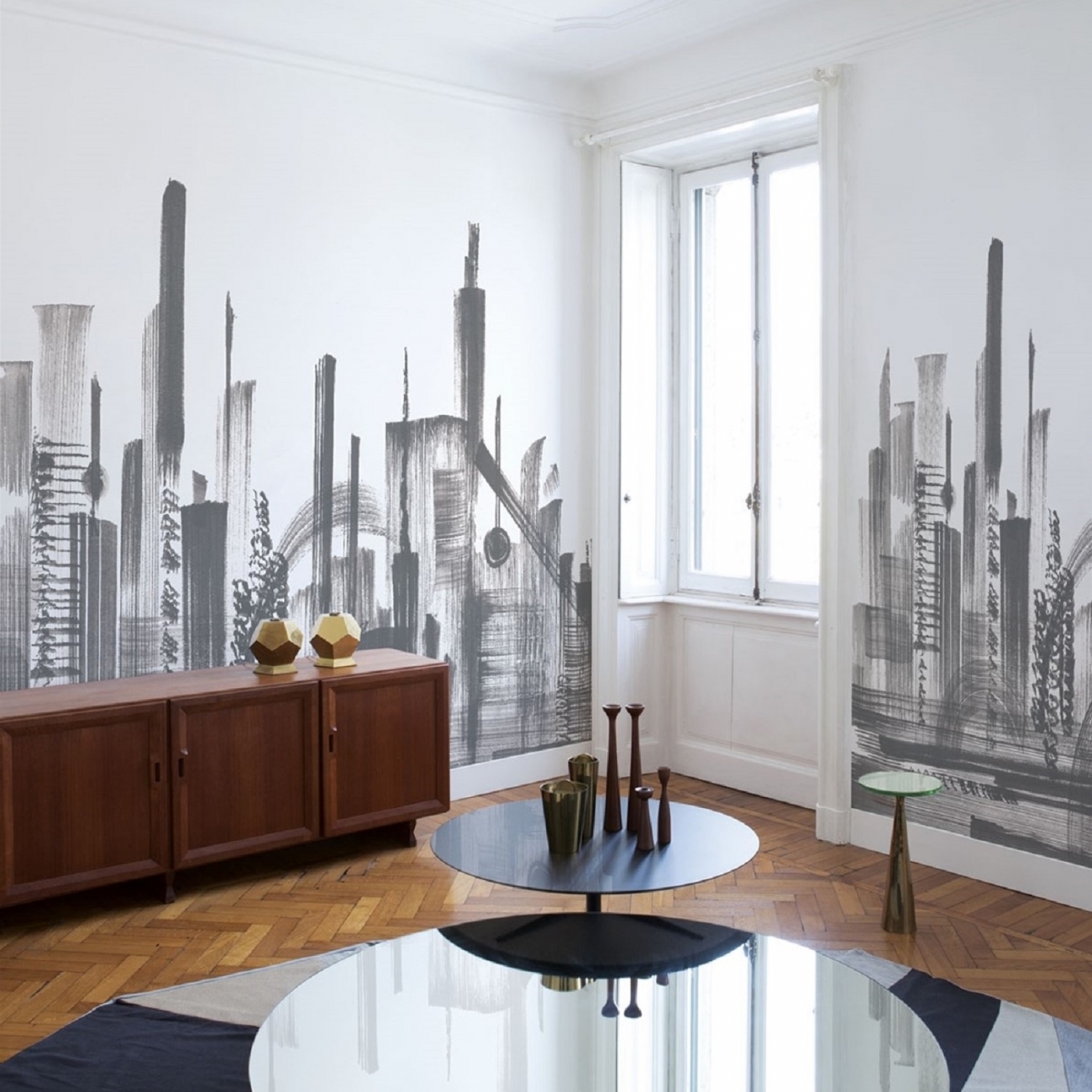 London Art Skyline Wallpaper - Wall&decó Skyline - HD Wallpaper 
