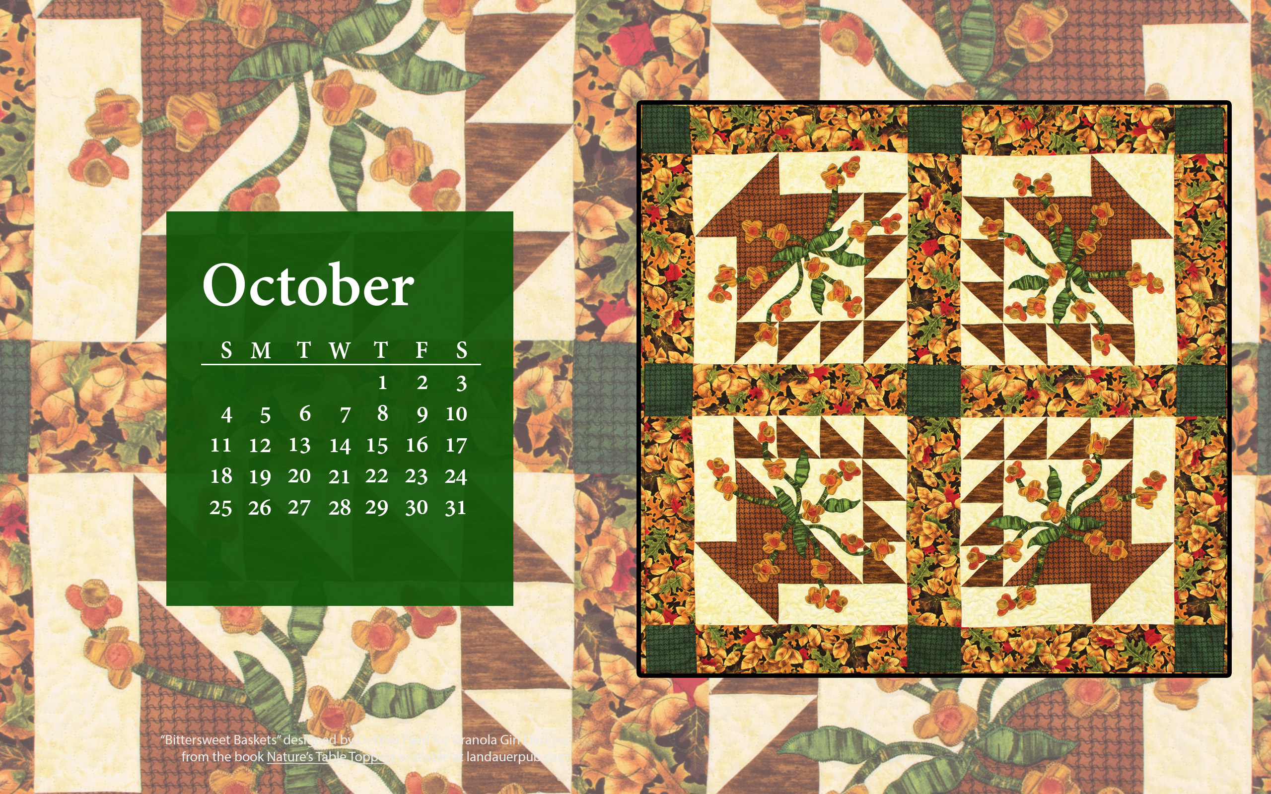 October Quilt Calendar 2018 - HD Wallpaper 