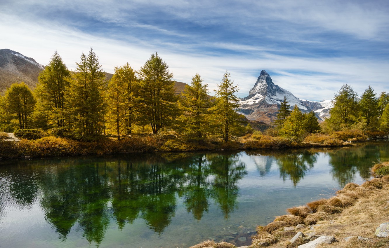 Photo Wallpaper Switzerland, Canton Of Valais, Matterhorn - Reflection - HD Wallpaper 