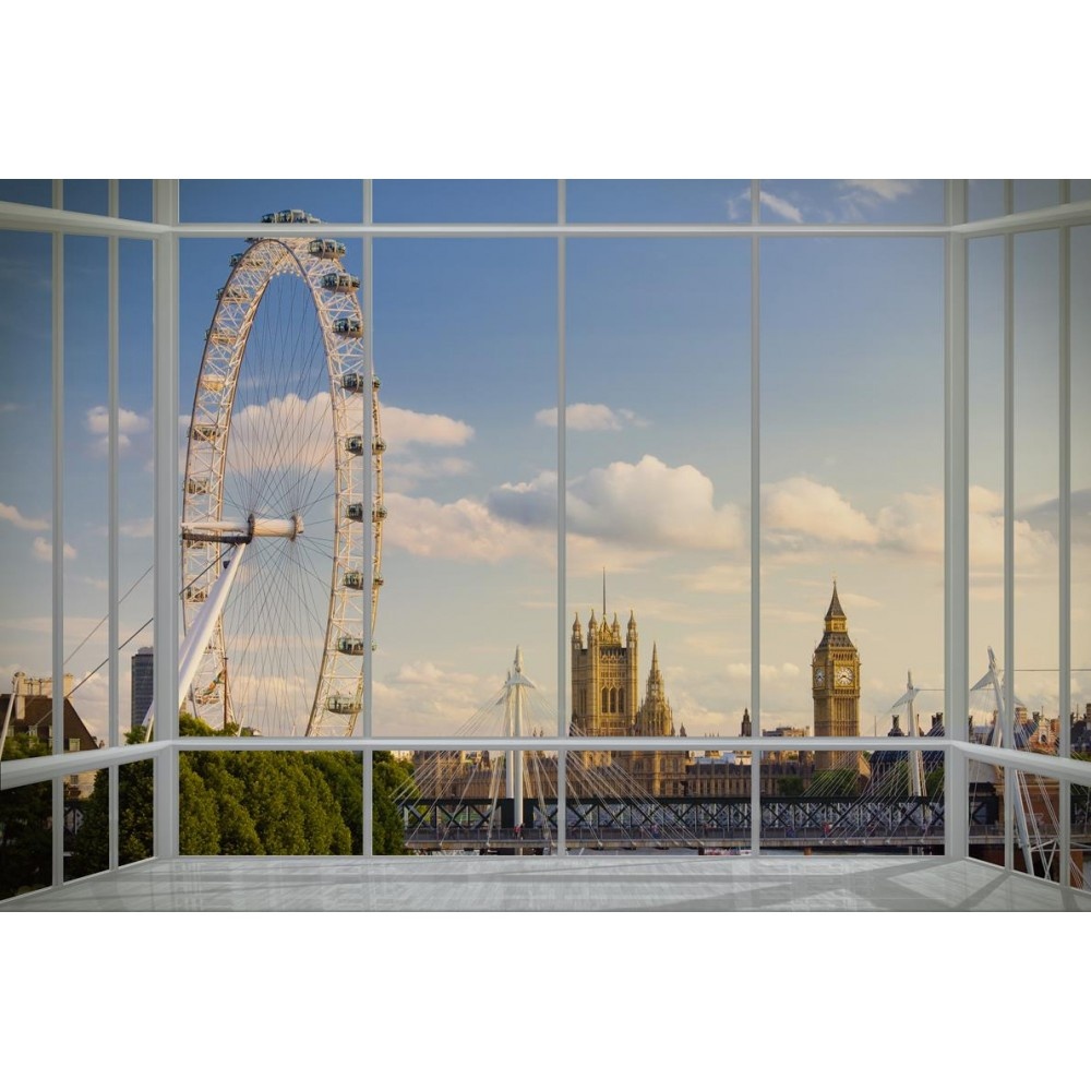 London Skyline From Window - HD Wallpaper 