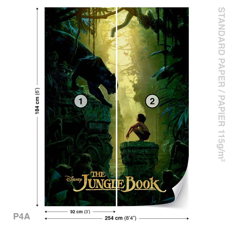Disney The Jungle Book Wallpaper Mural - Jungle Book Live Action Cover - HD Wallpaper 