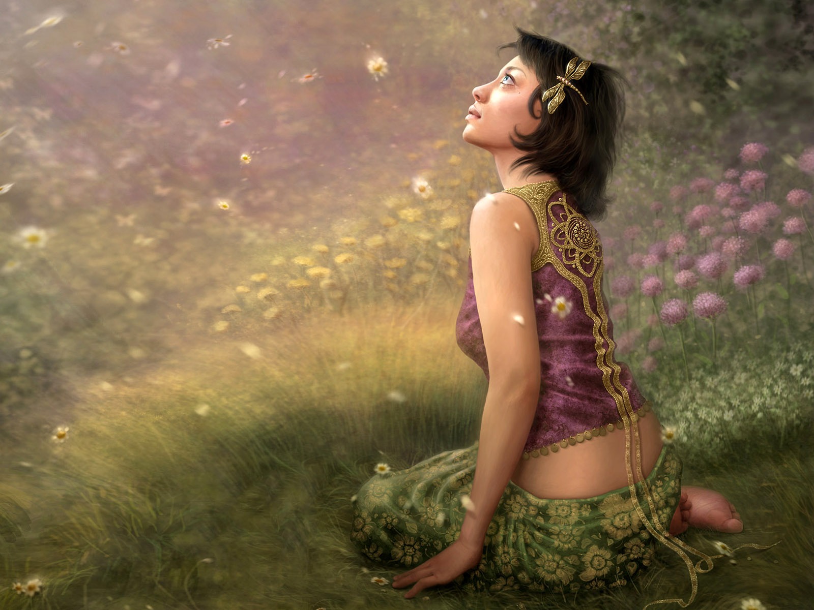 Beautiful Women Wallpaper Fantasy Illustrator - Super Girls Nature Hd - HD Wallpaper 