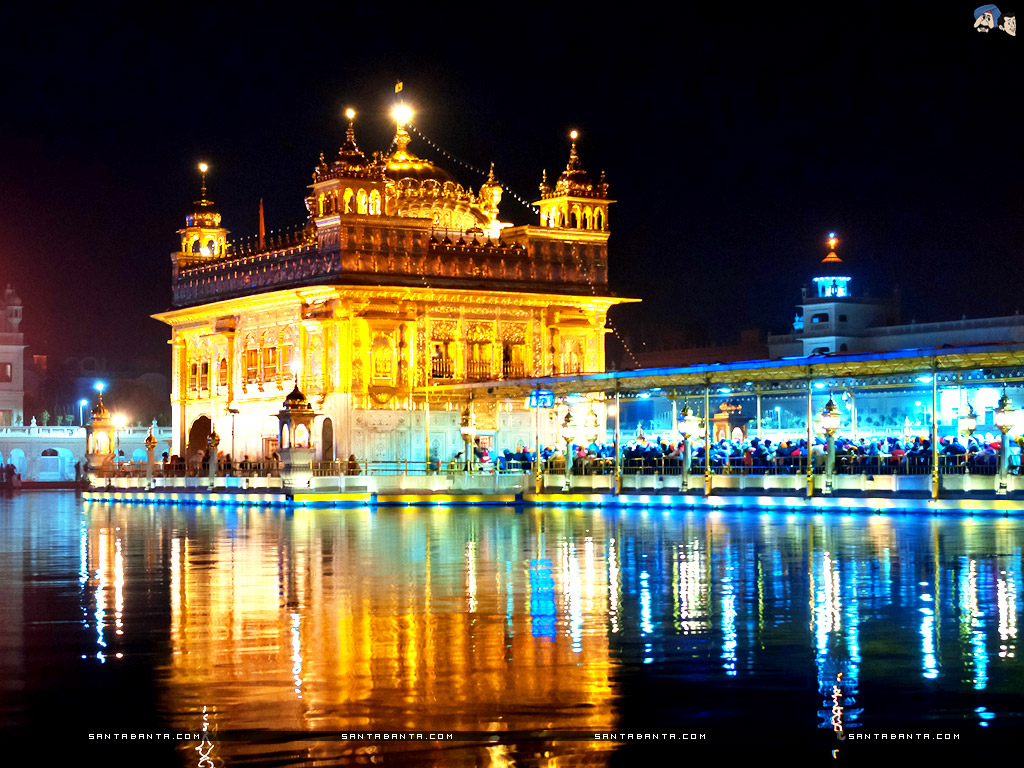 Golden Temple Hd Wallpaper Download - Golden Temple Night Images Hd - HD Wallpaper 