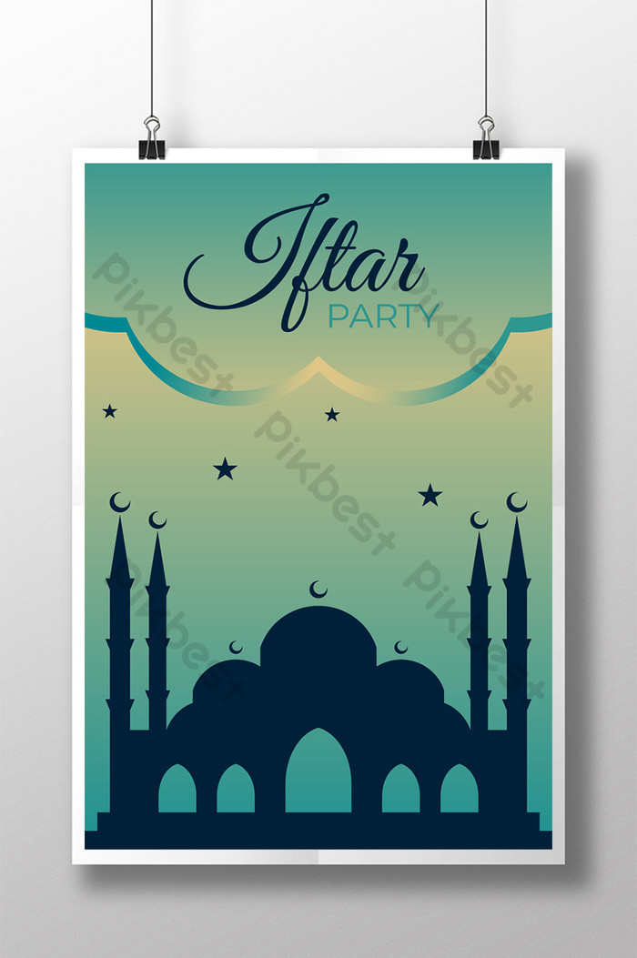 Templat Poster Ramadhan Dengan Siluet Masjid - Poster - HD Wallpaper 