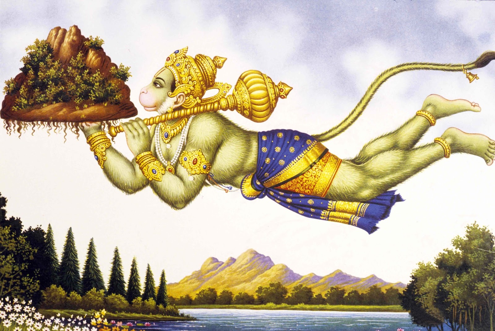 Flying Hanuman - HD Wallpaper 