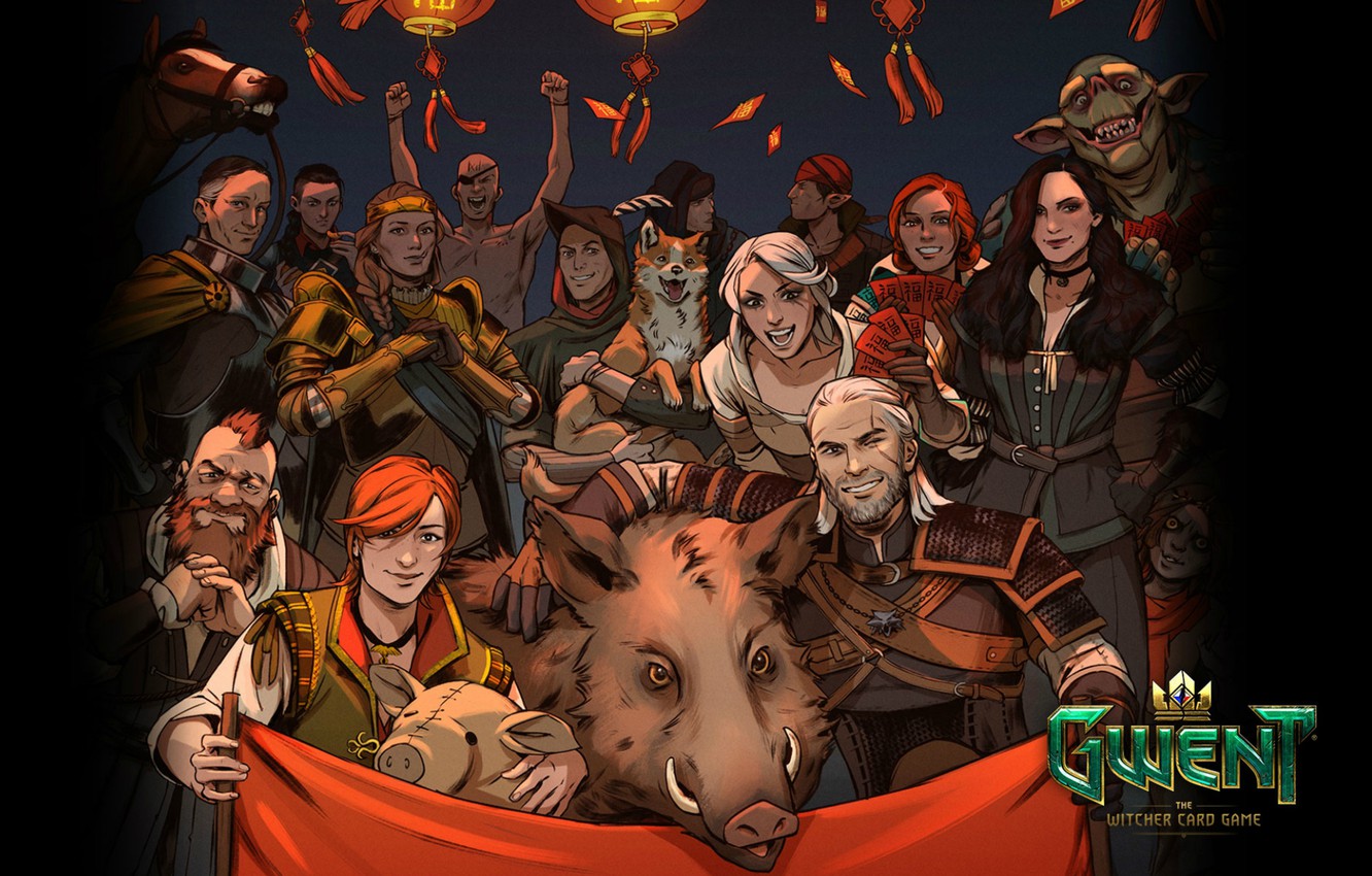 Photo Wallpaper Card, The Witcher, The Witcher, Characters, - Witcher New Year - HD Wallpaper 