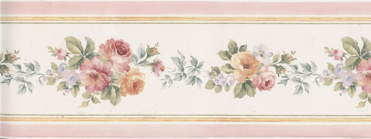 Wallpaper Border Victorian Satin Roses With Pink Trim - Розы Бордюр Для Декупажа - HD Wallpaper 