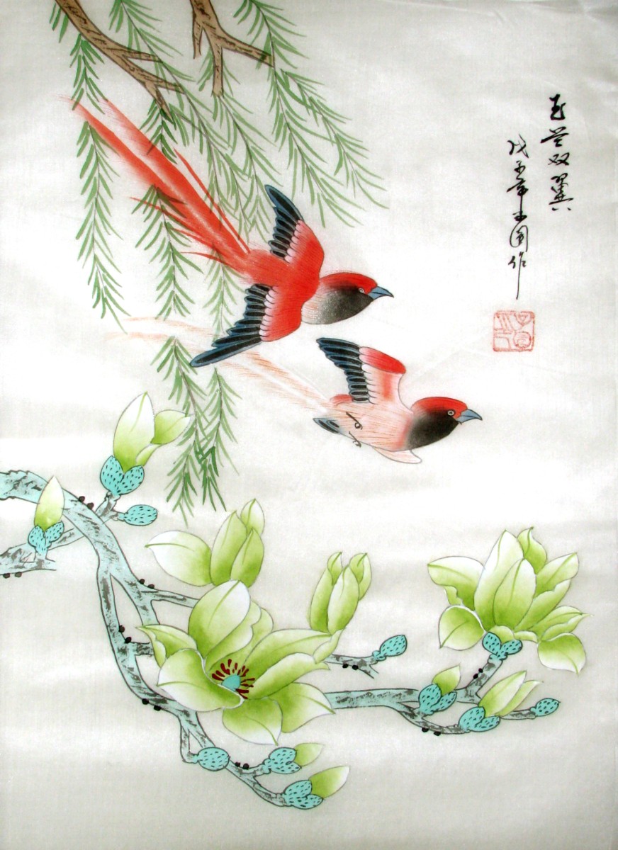 Chinese Artwork Chinese Silk Painting Is A Model Of - HD Wallpaper 