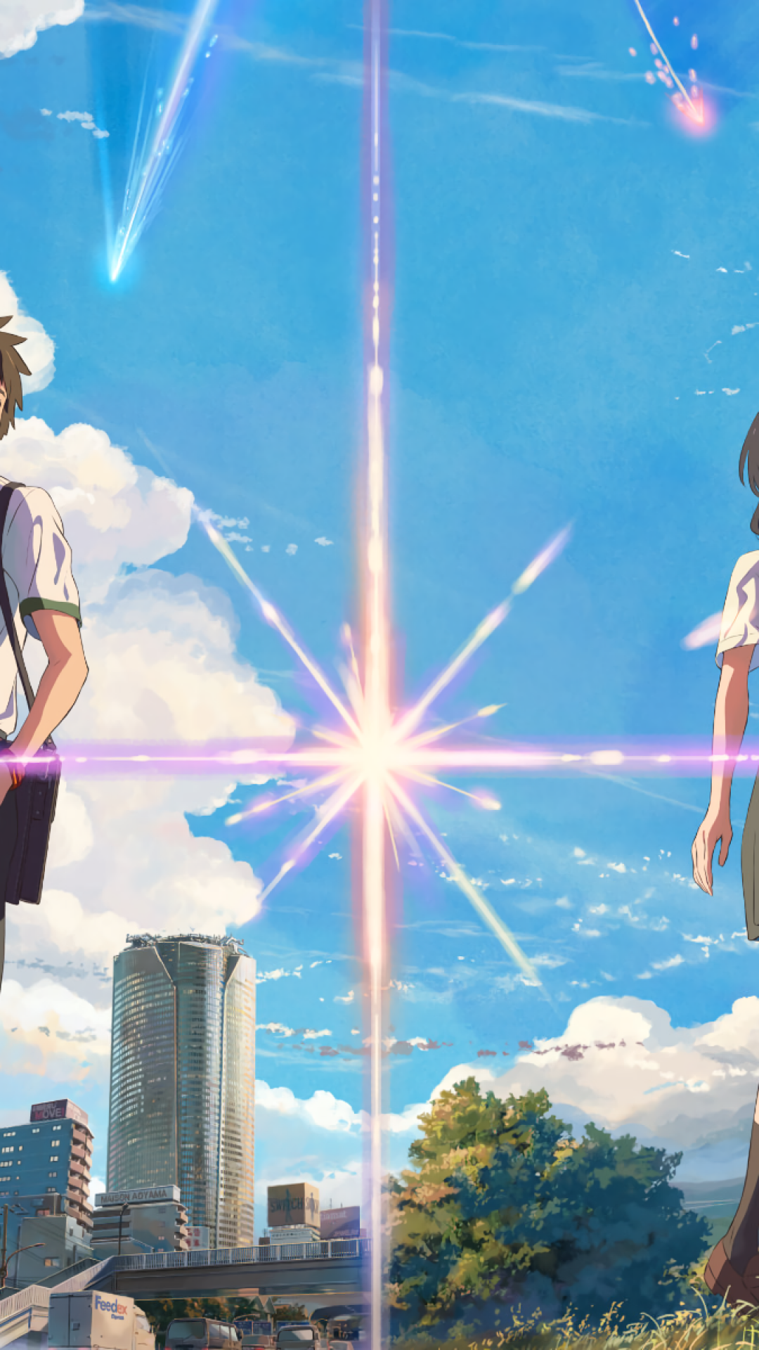 Taki Tachibana, Mitsuha Miyamizu, Your Name, School - Kimi No Nawa - HD Wallpaper 