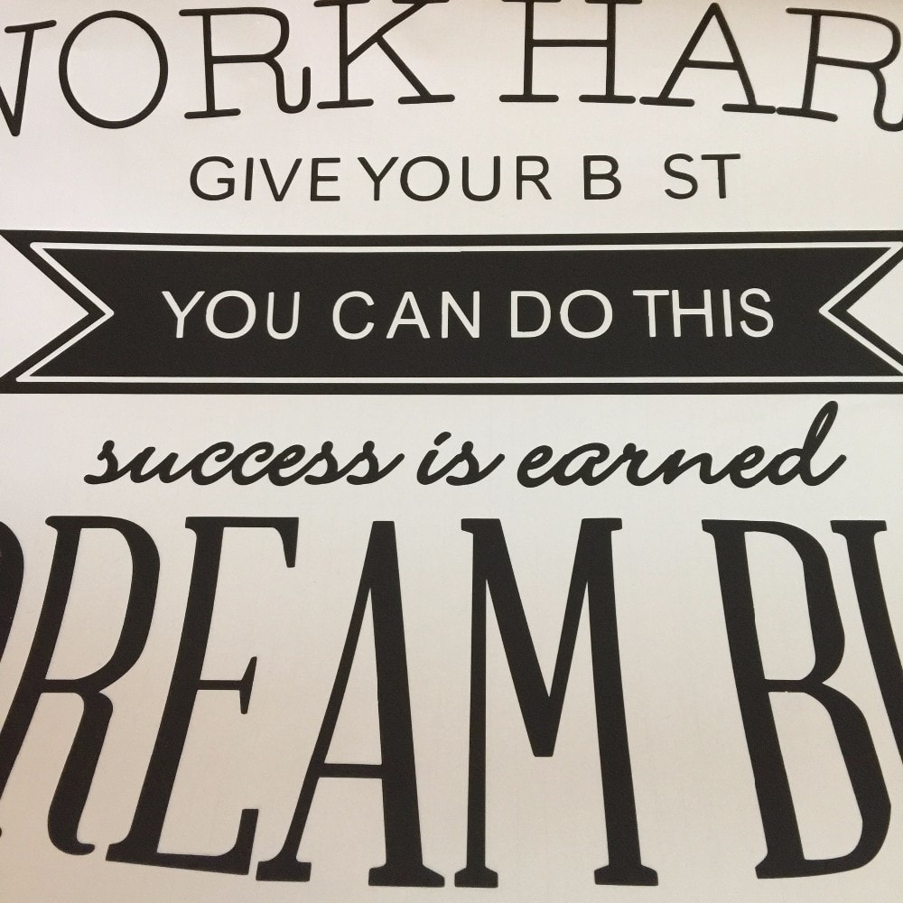 Sticker Wallpaper Dinding Kaca Motivasi Work Hard Kata - Work Hard Quotes Sticker Wall - HD Wallpaper 