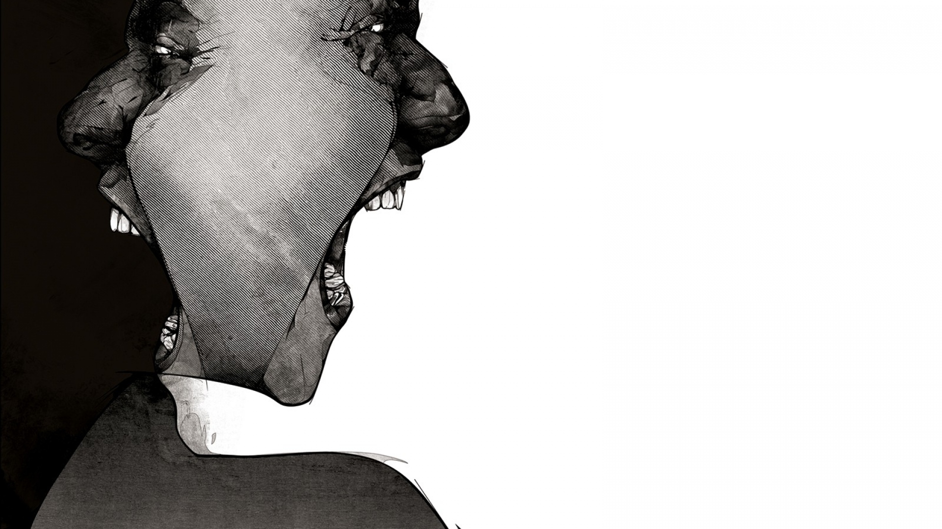 Puisi Teriak Teriak - Black And White Abstract Drawings - HD Wallpaper 