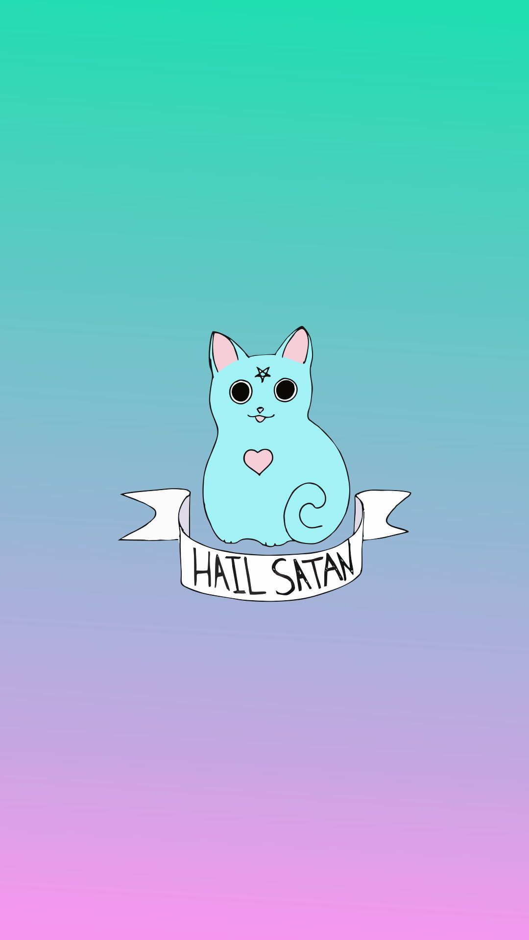 Satanic Iphone Wallpaper - Hail Satan Cat - HD Wallpaper 