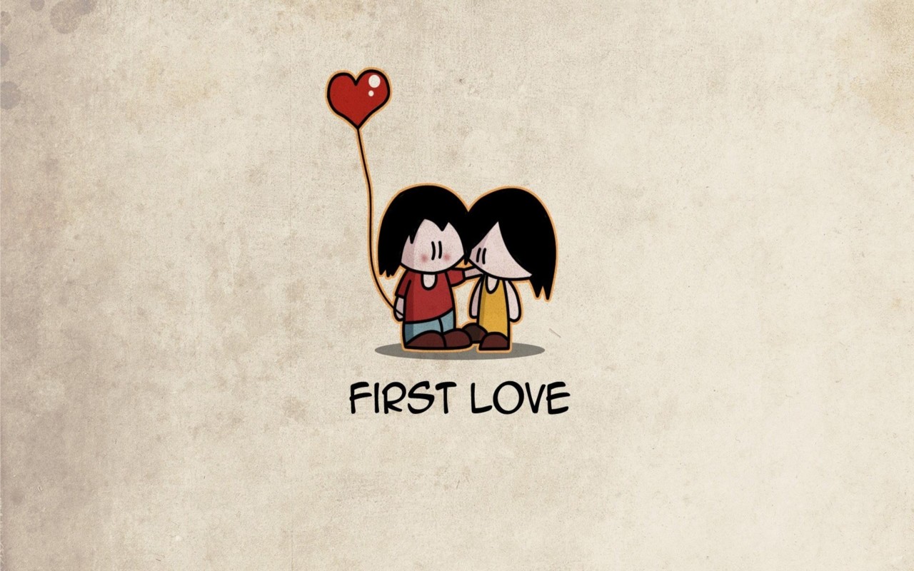 Poskad Hari Valentine Pasangan Valentine Wallpaper - First Love - HD Wallpaper 