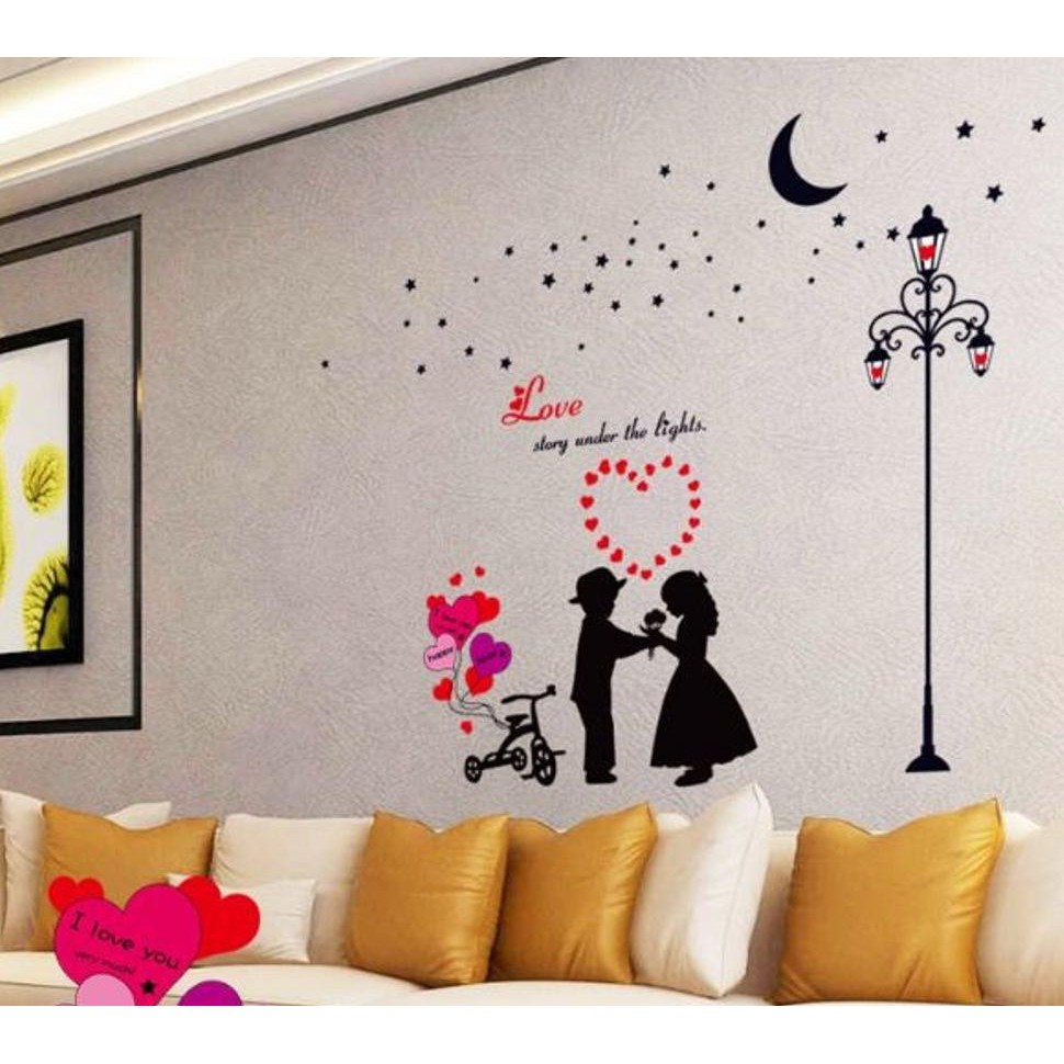 Stiker Dinding Gambar Bulan Bintang - HD Wallpaper 