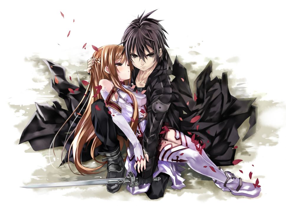 Romantic Anime Wallpaper 970x700, - Asuna And Kirito Hd - HD Wallpaper 