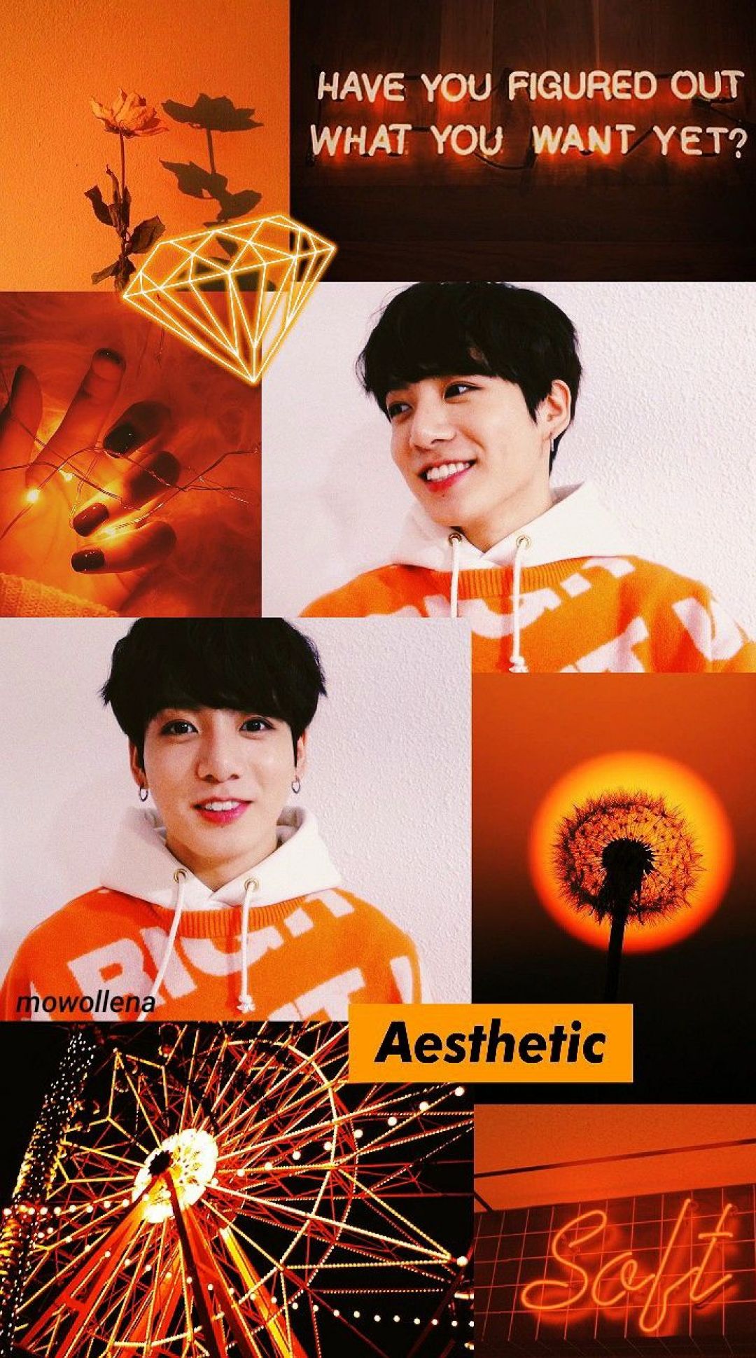 Orange Bts Aesthetic - Jungkook Aesthetic Wallpaper Orange - HD Wallpaper 