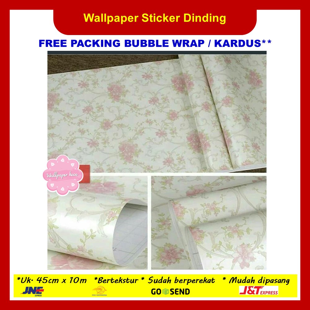 Wallpaper Sticker Dinding 45cm X 10m Bunga Shabby Chic - HD Wallpaper 