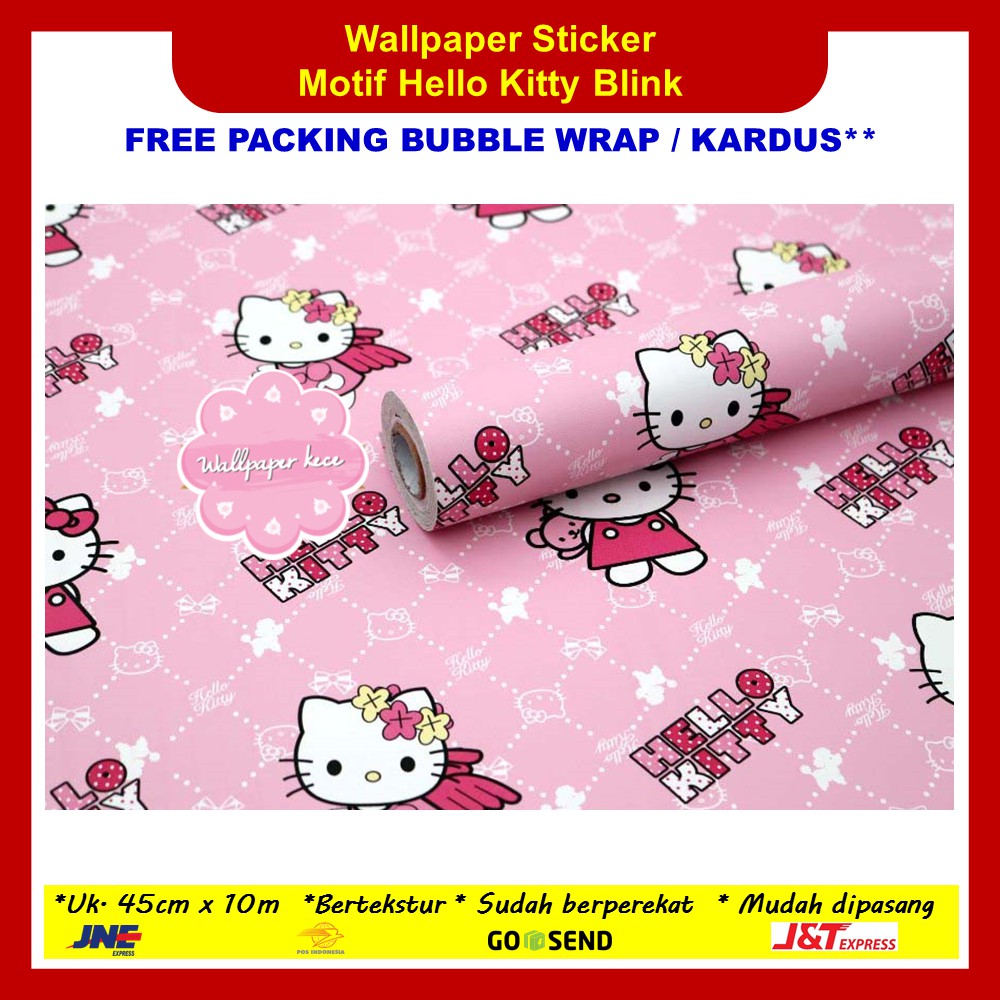 Stiker Dinding Karakter Hello Kitty Pink - HD Wallpaper 