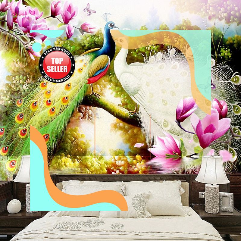 Hd Wallpaper Flowerand Birds - HD Wallpaper 