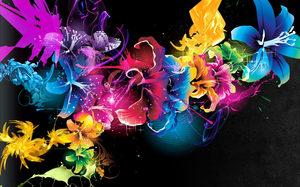 Colorful Abstract Flower - HD Wallpaper 