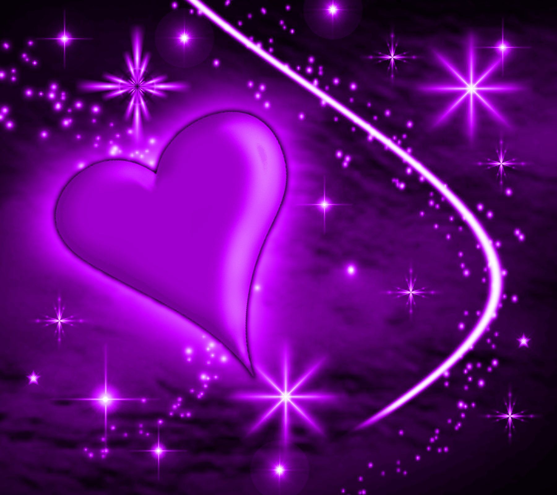 Purple Heart Background - HD Wallpaper 