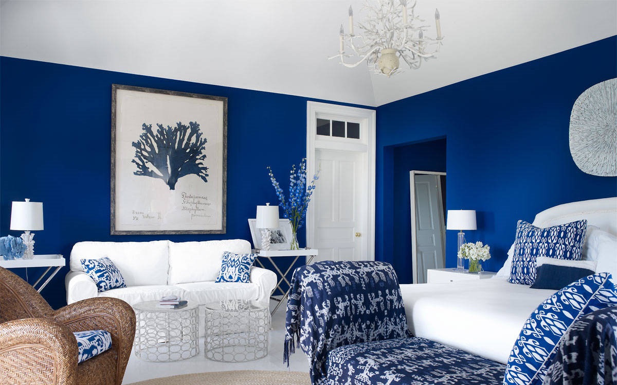 Hiasan Ruang Tamu Yang Lebih Menyerlah Dengan Lapis - Living Room Blue Home Decor - HD Wallpaper 