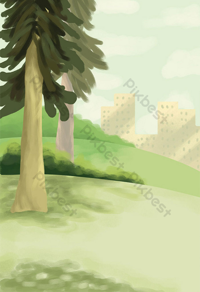 Langit Biru Yang Segar Dan Indah Dan Awan Putih Padang - Painting - HD Wallpaper 