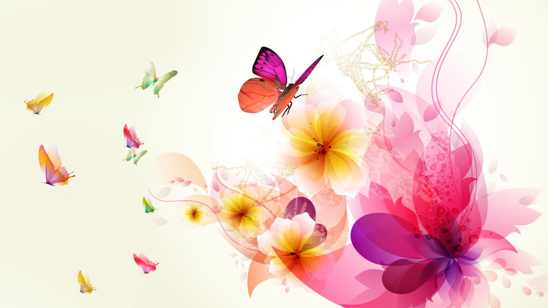 Exotic Abstract Floral - Abstract Flower Backgrounds - HD Wallpaper 
