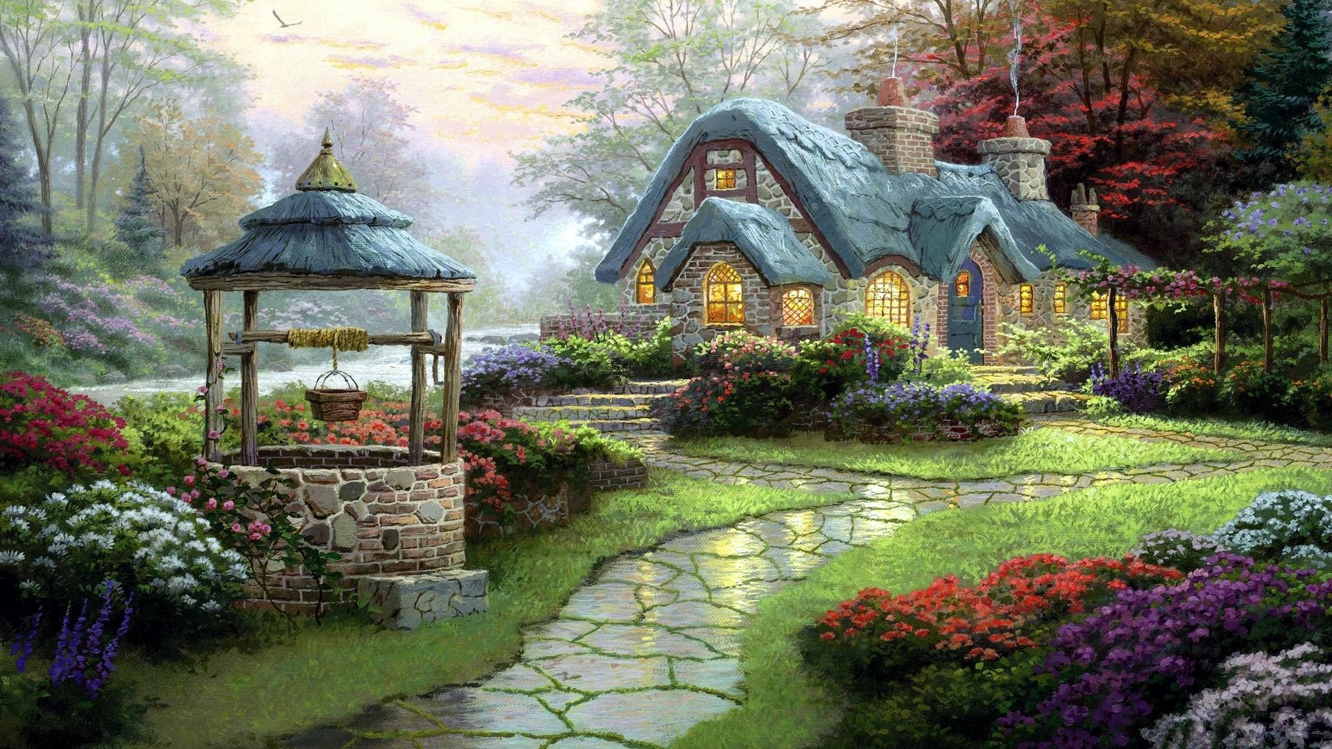 Abstract Nature Wallpaper - Thomas Kinkade Hd - HD Wallpaper 