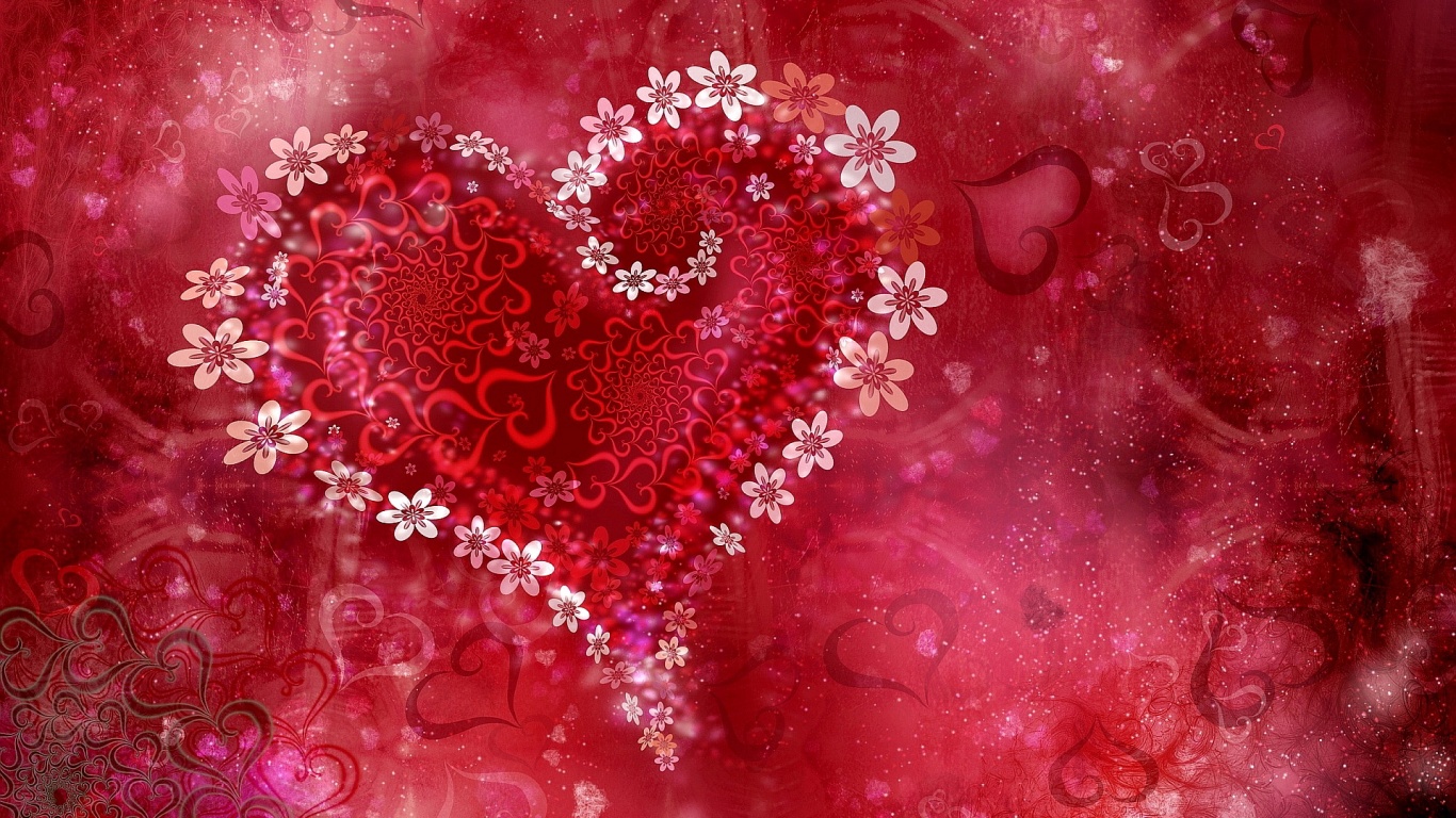 Love Abstract Flower Wallpaper Wallpaper - New Heart Image Download - HD Wallpaper 