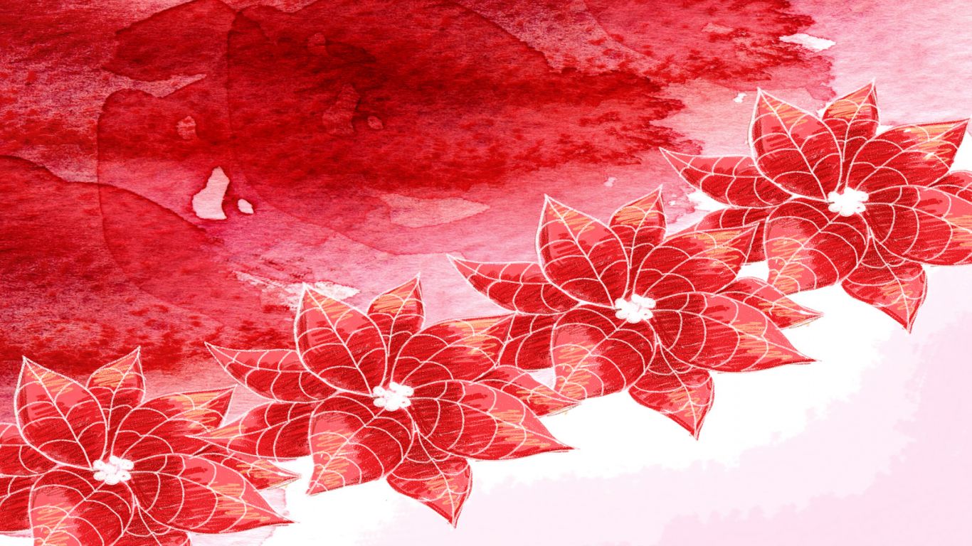 Abstract Flower Christmas Red Resolution Free 235921 - Red Flower Anime - HD Wallpaper 