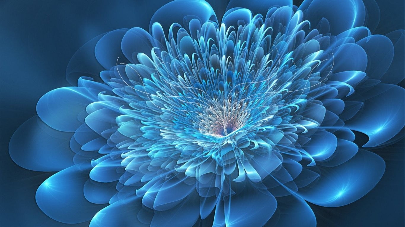 Blue Backgrounds Hd Flower - HD Wallpaper 