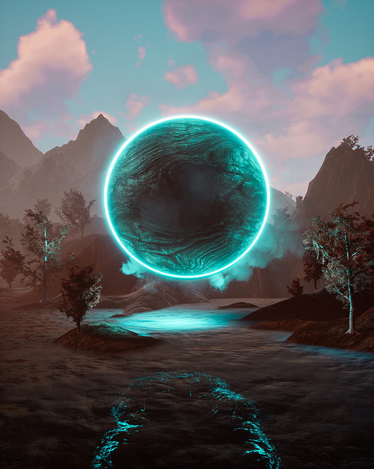 Abstract, Neon, Reflection, Render, 3d Abstract, Hd - Circle - HD Wallpaper 