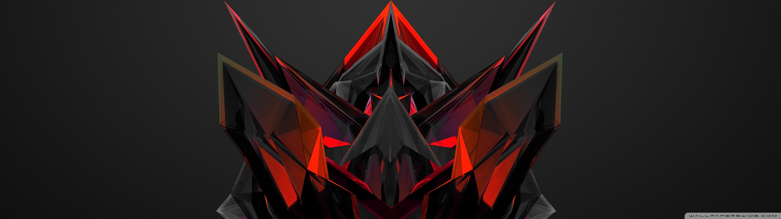Black And Red Dual Monitor - 2560x720 Wallpaper 