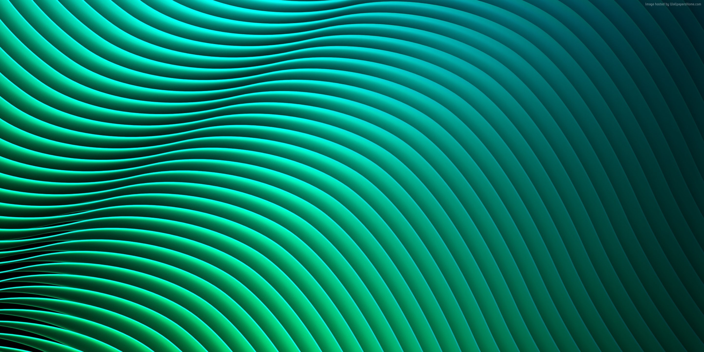 Abstract Waves - 2 Tone Green - HD Wallpaper 