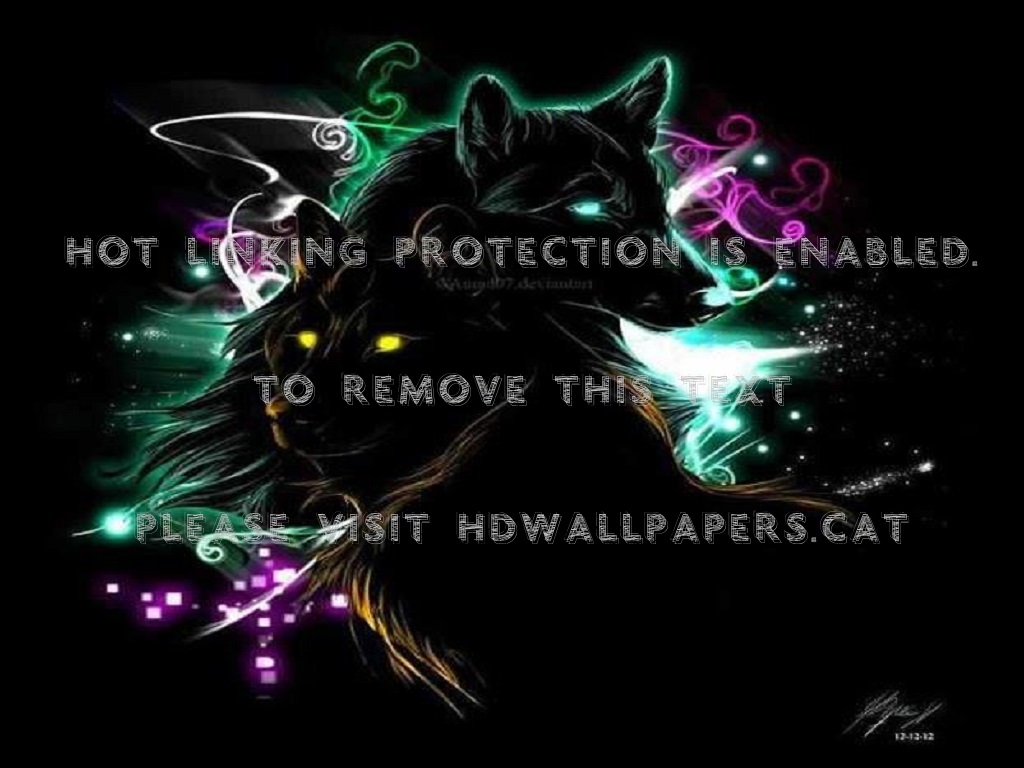Neon Wolves Abstract Animals Fantasy Colors - Actor - HD Wallpaper 