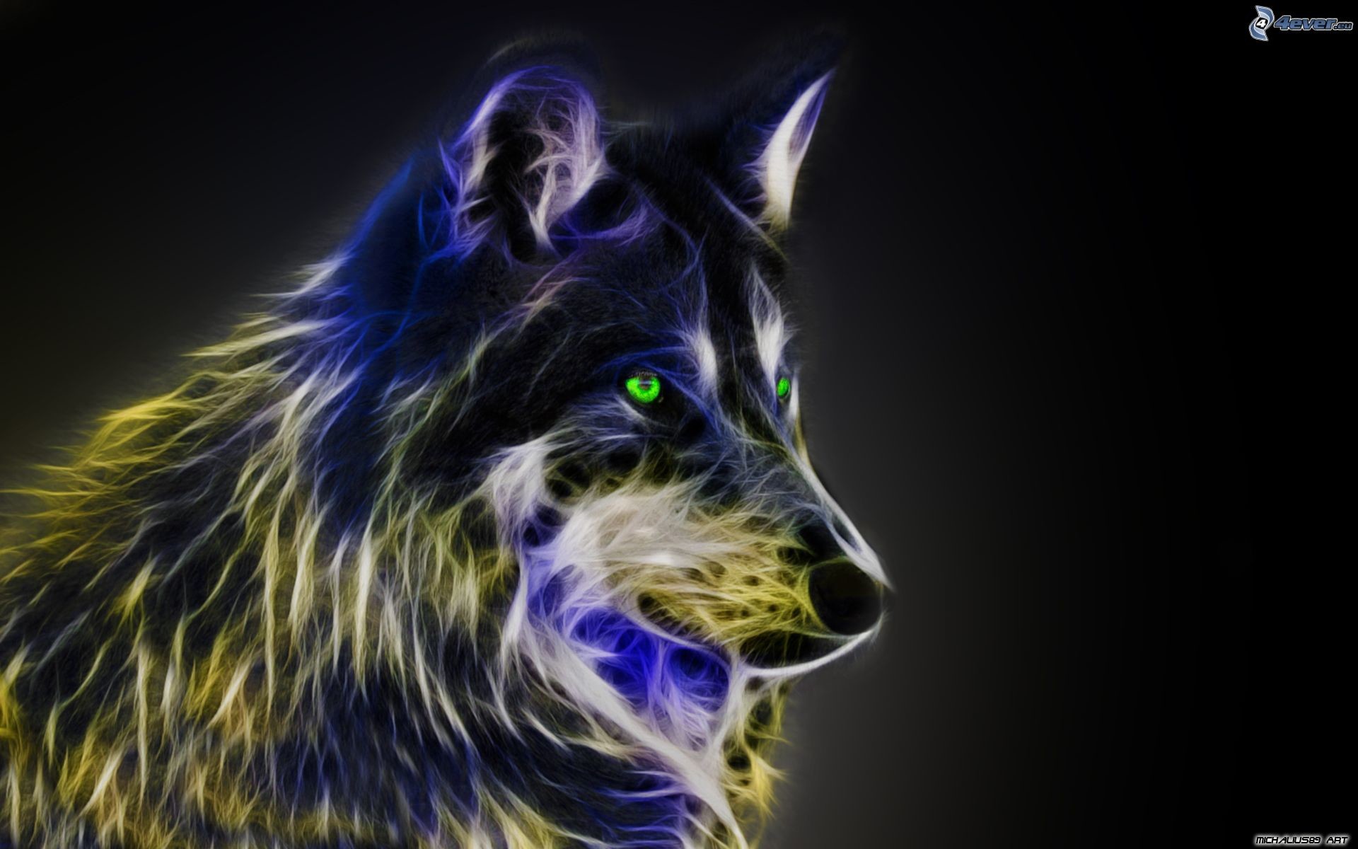 1920x1200, New Hair, Animal Wallpaper, Hair Cut, Image - Fractal Wolf - HD Wallpaper 