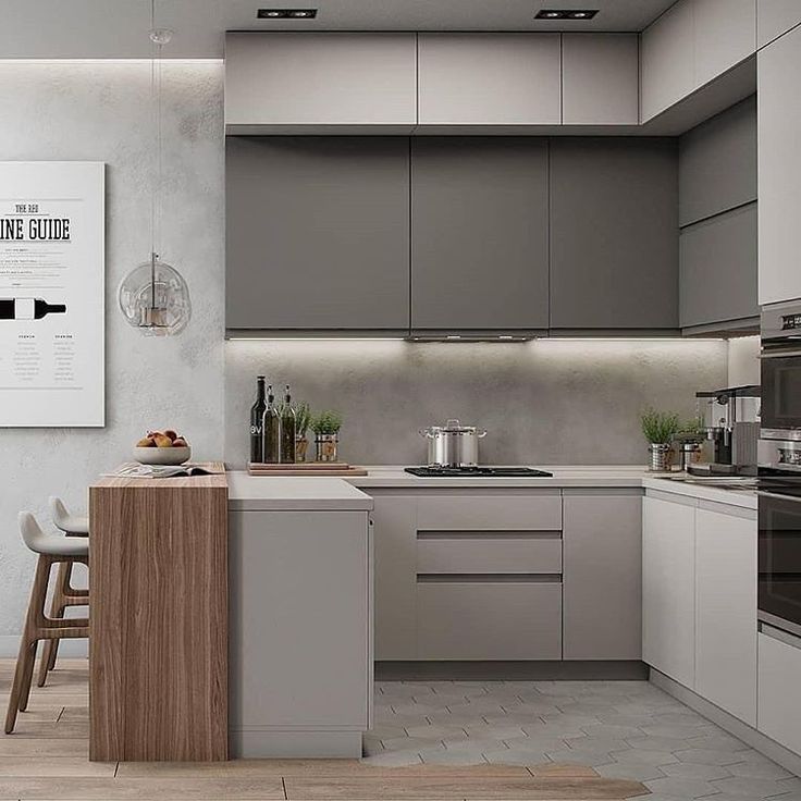 Jual Kitchen Set Surabaya Gresik Sidoarjo - Wood And Grey Kitchen - HD Wallpaper 