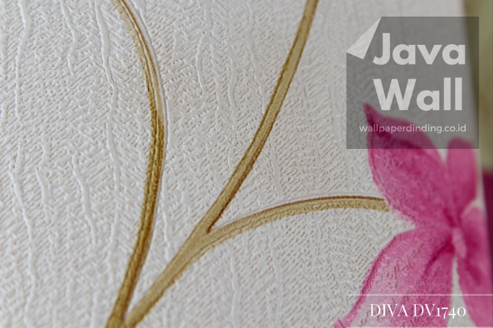 Wallpaper Dinding Vinyl Bunga Putih Merah Muda D-dv1740 - Thread - HD Wallpaper 
