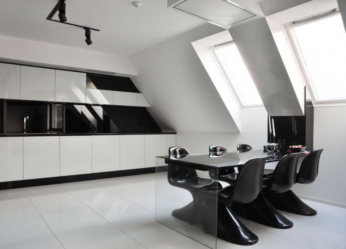 Popular Modern Black And White Kitchens - Black And White Minimalist Interior Design - HD Wallpaper 