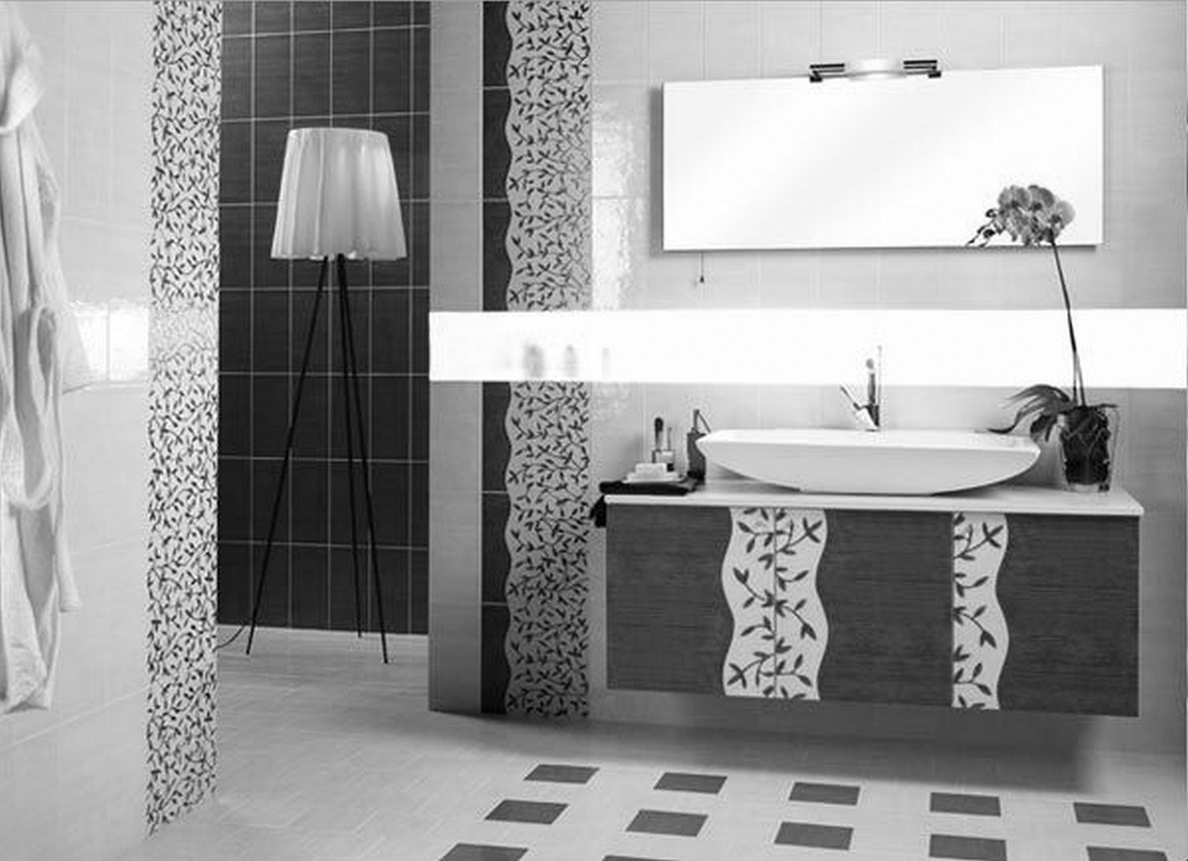 Black Bathroom Floor Suitable With Black Bathroom Floor - Bathroom Designs 2017 Black And White - HD Wallpaper 