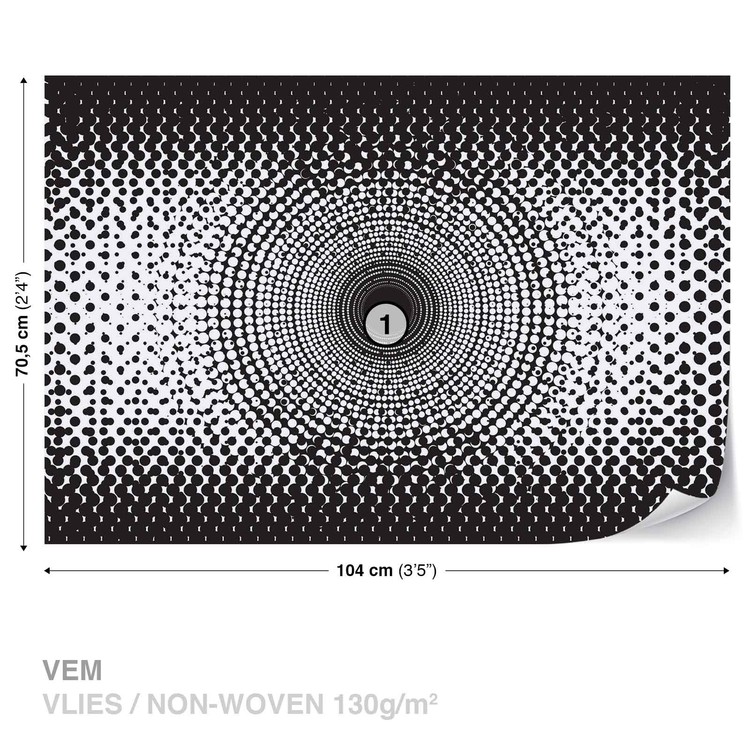 Abstract Black White Dots Wallpaper Mural - Abstraktní Uměni Černobile - HD Wallpaper 