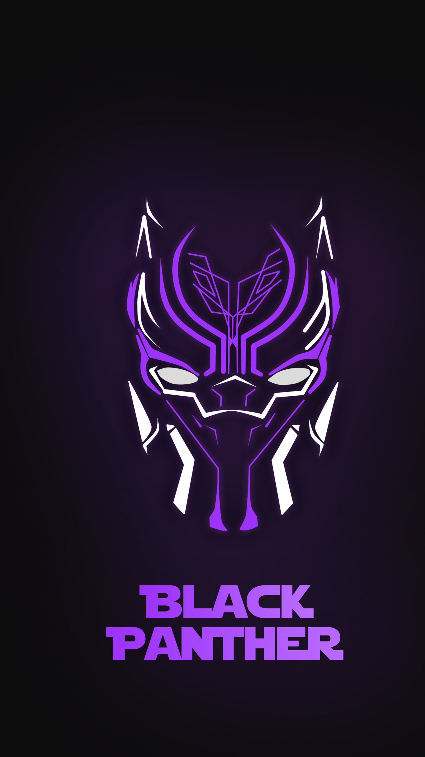 Black Panther, Neon, Minimal, 2018, Wallpaper - Black Panther Wallpaper Minimal - HD Wallpaper 